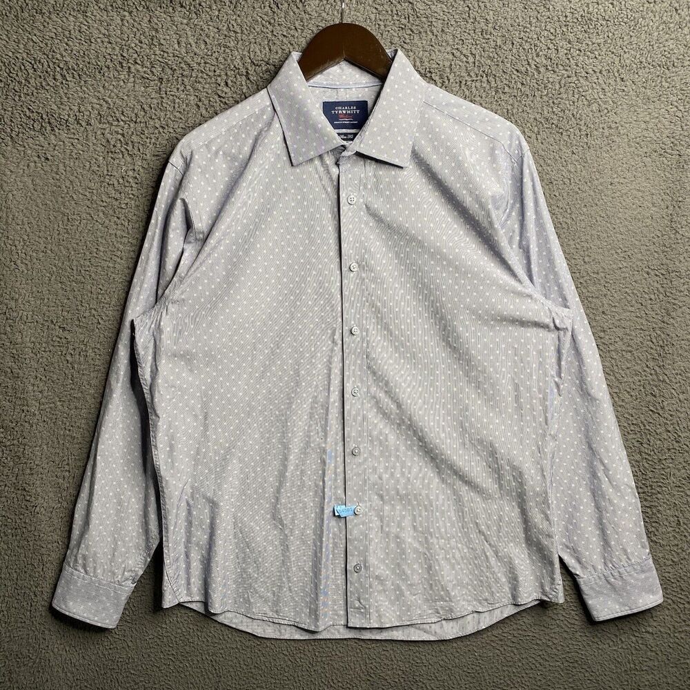 Charles Tyrwhitt Weekend Button Down Shirt Slim Fit Men’s Large Polka Dot